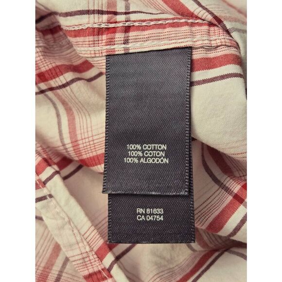 Kenneth Cole Reaction Mens Size XL Red/White Plaid Button Up Shirt - Picture 6 of 6